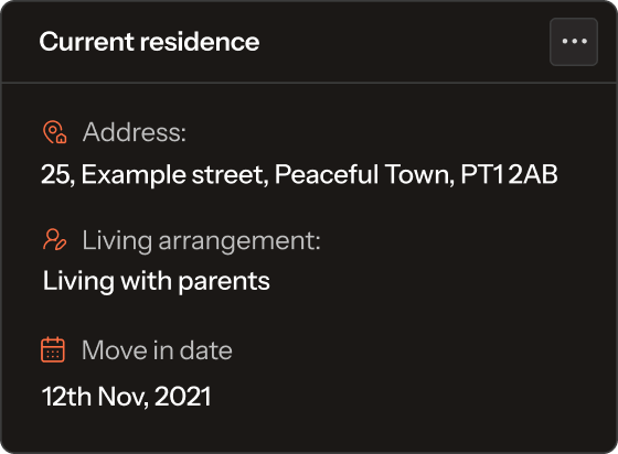 Current residence form